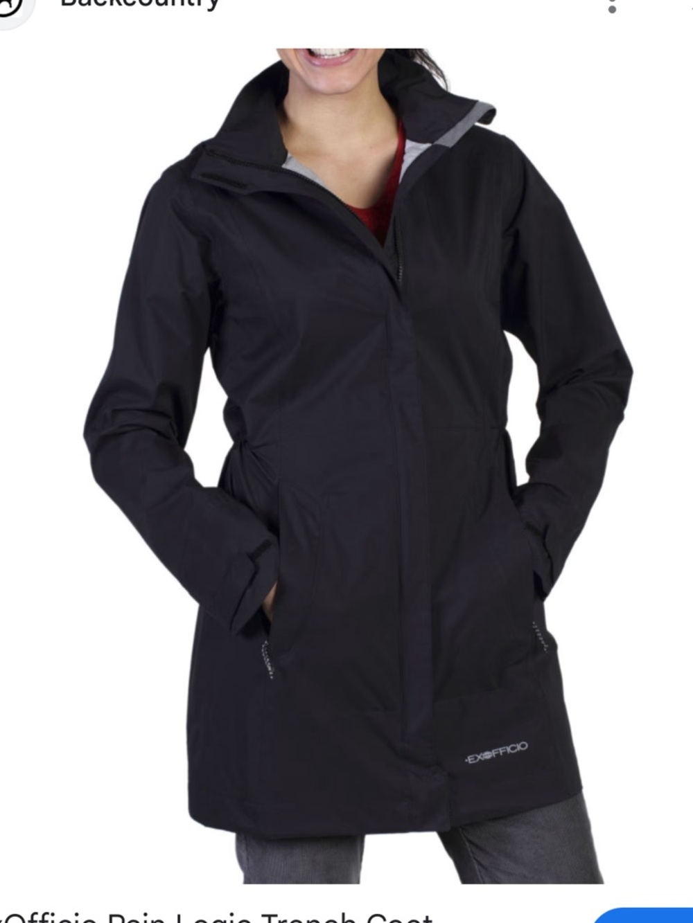 Womenโs Rain Coat Hoodied Black Trench Logic Windbreaker Sz S Black Price Firm!
